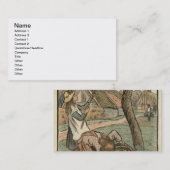 Gathering Apples, uit "Travaux des Champs", engra Visitekaartje (Voorkant / Achterkant)