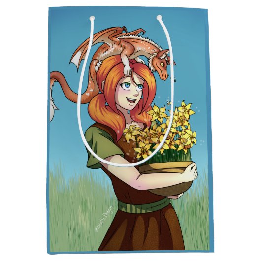 Gathering Flowers with a Dragon Medium Cadeauzakje (Voorkant)