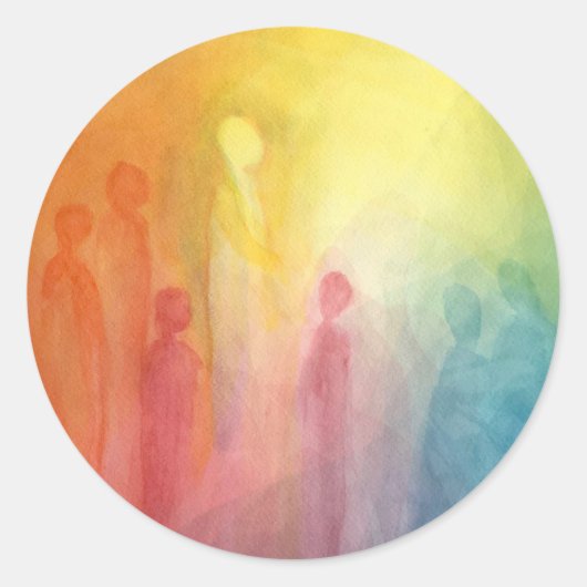 Gathering in the light  ronde sticker (Voorkant)