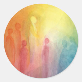 Gathering in the light  ronde sticker