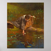 Gathering Lilies - Eastman Johnson Fine Art Poster