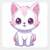 Gatinho Kawaii Vierkante Sticker (Voorkant)