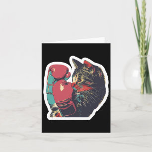 Gatito de Boxeo Cool Boxer Cat Boxing Handschoenen Kaart