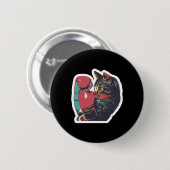 Gatito de Boxeo Cool Boxer Cat Boxing Handschoenen Ronde Button 5,7 Cm (Voorkant /achterkant)