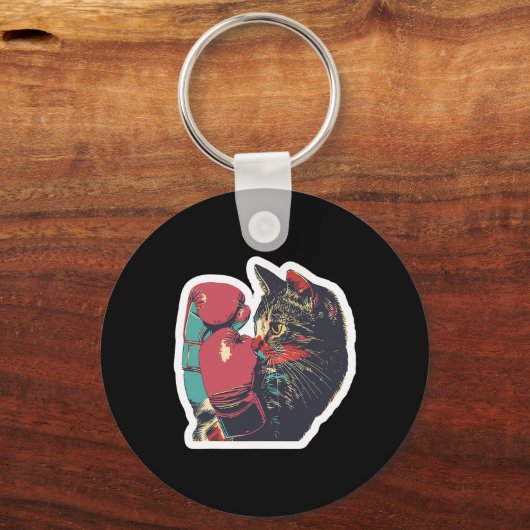 Gatito de Boxeo Cool Boxer Cat Boxing Handschoenen Sleutelhanger (Voorkant)
