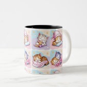 Gatito de Sueños Two-Tone Coffee Mug Tweekleurige Koffiemok (Voorkant rechts)