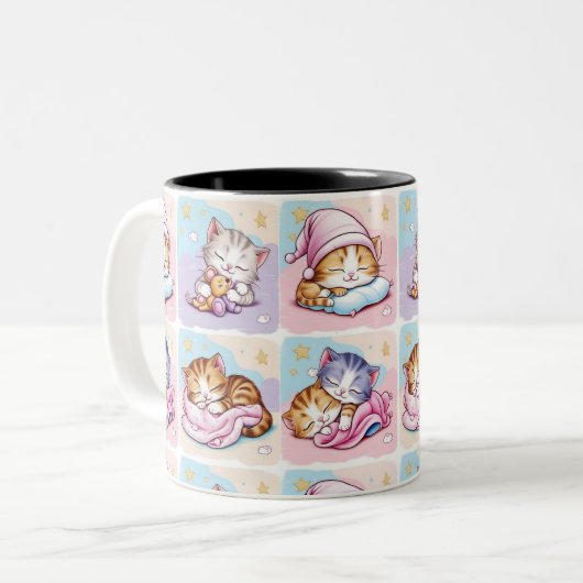 Gatito de Sueños Two-Tone Coffee Mug Tweekleurige Koffiemok (Voorkant links)
