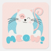 GATITO ROSA VIERKANTE STICKER (Voorkant)