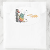 Gatito Travieso Ovale Sticker (Tas)