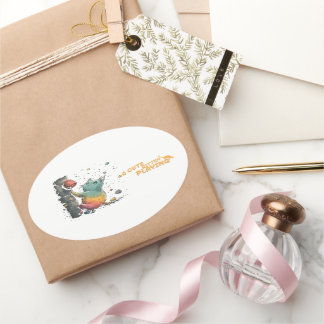 Gatito Travieso Ovale Sticker