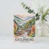 Gatlinburg  Great Smoking Mountains Watercolor Briefkaart (Staand voorkant)