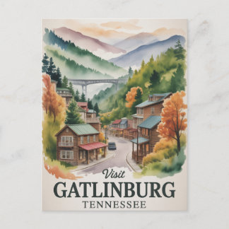 Gatlinburg  Grote Roken Bergen Aquarel Briefkaart