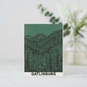 Gatlinburg Lijntekening Briefkaart (Staand voorkant)