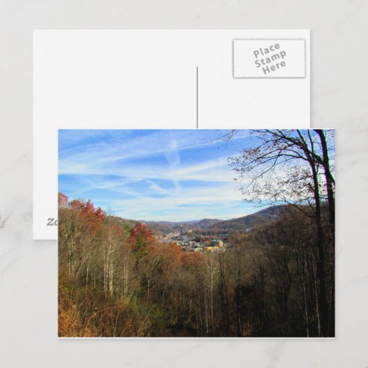 GatlinBurg op afstand Briefkaart (Voorkant / Achterkant)