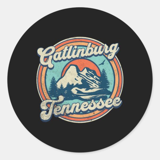Gatlinburg Ronde Sticker (Voorkant)