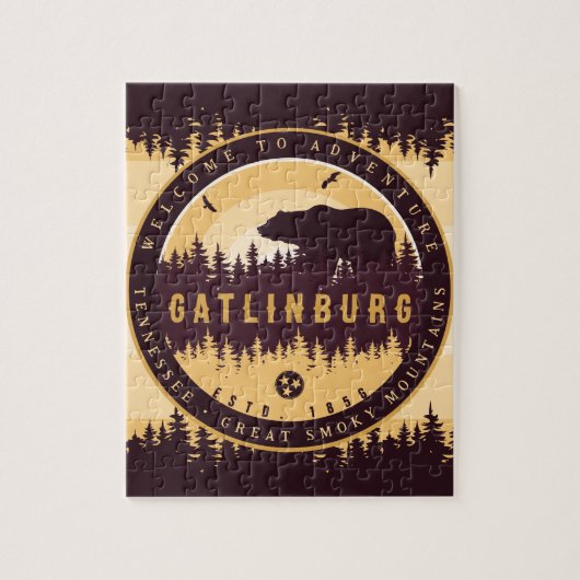 Gatlinburg Tennessee Beer Pijnbomen Natuur Legpuzzel (Verticaal)