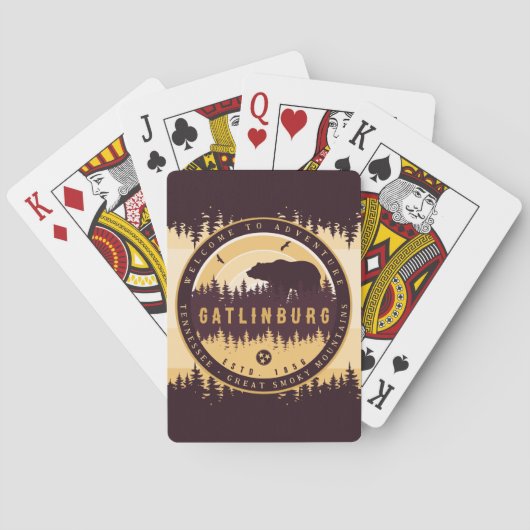 Gatlinburg Tennessee Beer Pijnbomen Natuur Pokerkaarten (Achterkant)