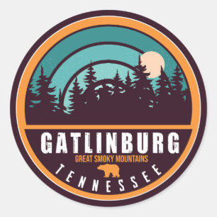 Gatlinburg Tennessee Beer Smoky Mountains Ronde Sticker