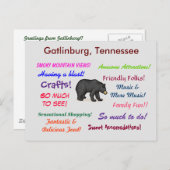 Gatlinburg Tennessee Briefkaart (Voorkant / Achterkant)