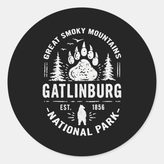 Gatlinburg Tennessee Great Smoky Mountains Ronde Sticker (Voorkant)