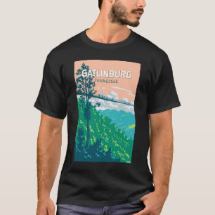 Gatlinburg Tennessee Illustratie Reis Kunst T-shirt
