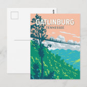 Gatlinburg Tennessee Illustratie Reiskunst Briefkaart (Voorkant / Achterkant)