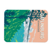 Gatlinburg Tennessee Illustratie Reiskunst Magneet (Horizontaal)