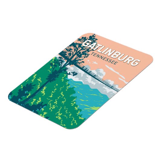 Gatlinburg Tennessee Illustratie Reiskunst Magneet (Linkerzijde)