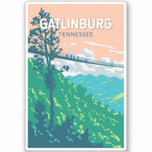 Gatlinburg Tennessee Illustratie Reiskunst Sticker