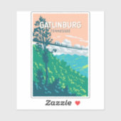 Gatlinburg Tennessee Illustratie Reiskunst Sticker (Vel)