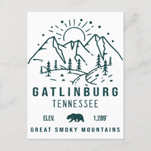Gatlinburg Tennessee Minimalist Camping Souvenirs Briefkaart
