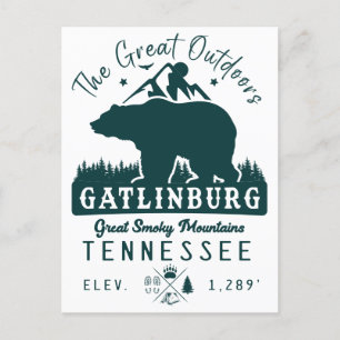 Gatlinburg Tennessee Minimalist Camping Souvenirs Briefkaart