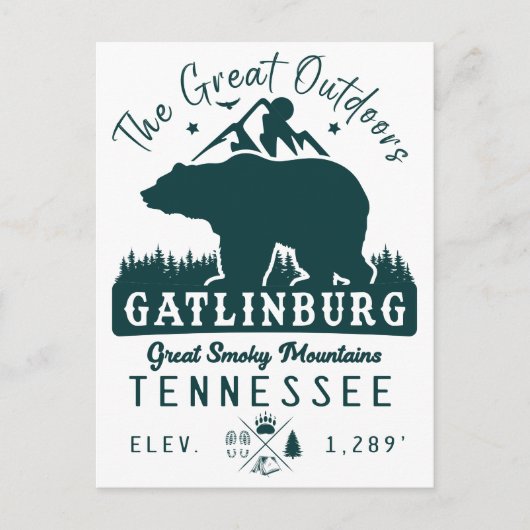 Gatlinburg Tennessee Minimalist Camping Souvenirs Briefkaart (Voorkant)