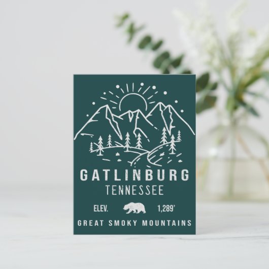 Gatlinburg Tennessee - Minimalistische wandelingsc Briefkaart (Staand voorkant)