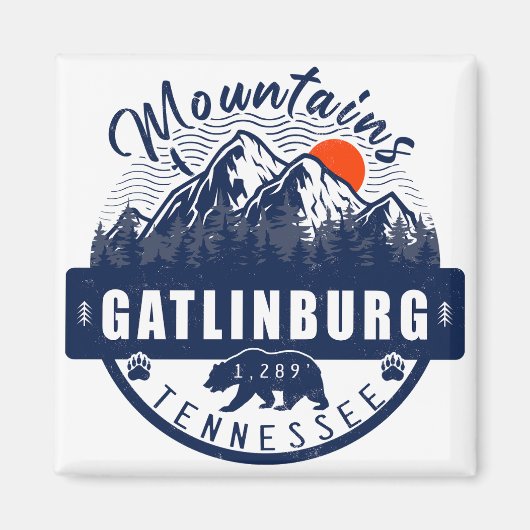 Gatlinburg Tennessee Mountains Souvenirs Magneet (Voorkant)