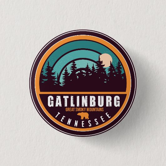 Gatlinburg Tennessee Mountains Souvenirs Ronde Button 3,2 Cm (Voorkant)