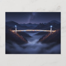 Gatlinburg , Tennessee Night Bridge Briefkaart