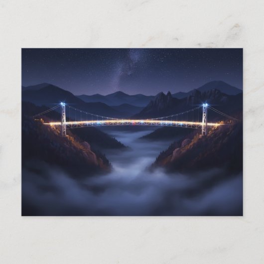 Gatlinburg , Tennessee Night Bridge Briefkaart (Voorkant)