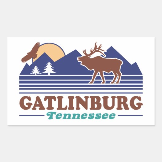 Gatlinburg Tennessee Rechthoekige Sticker (Voorkant)