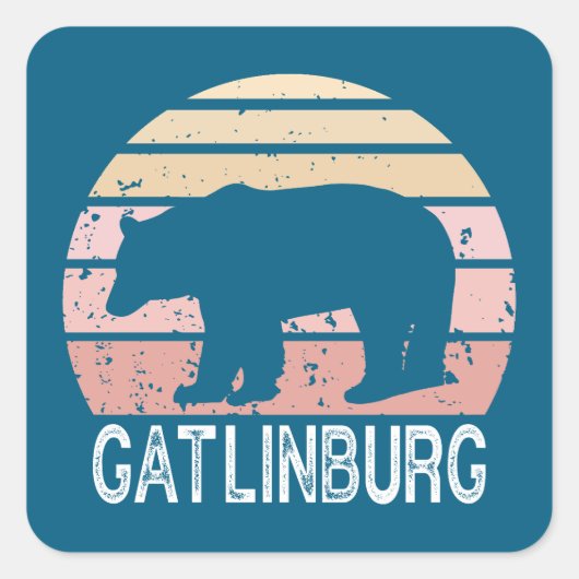 Gatlinburg Tennessee Retro Beer Vierkante Sticker (Voorkant)
