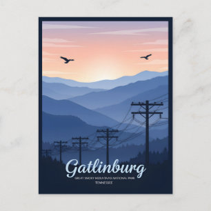 Gatlinburg Tennessee rokerige bergen zonsopgang Briefkaart