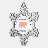 Gatlinburg Tennessee Tin Sneeuwvlok Ornament (Rechts)