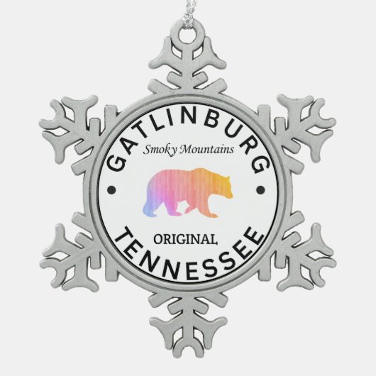 Gatlinburg Tennessee Tin Sneeuwvlok Ornament (Voorkant)