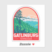 Gatlinburg Tennessee Travel Art Emblem Sticker (Vel)