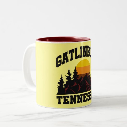 Gatlinburg, Tennessee Tweekleurige Koffiemok (Voorkant links)