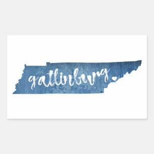 Gatlinburg Tennessee Wood Grain Rechthoekige Sticker