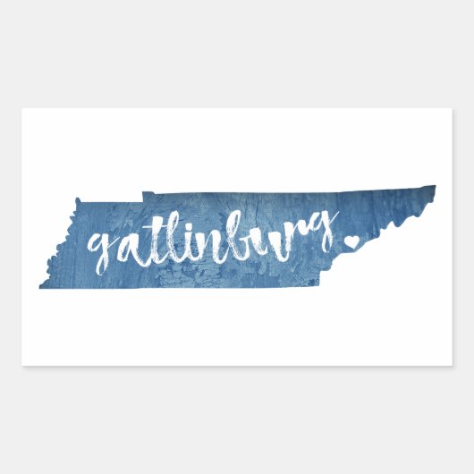 Gatlinburg Tennessee Wood Grain Rechthoekige Sticker (Voorkant)