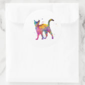 Gato abisinio silueta en acuarela ronde sticker (Tas)
