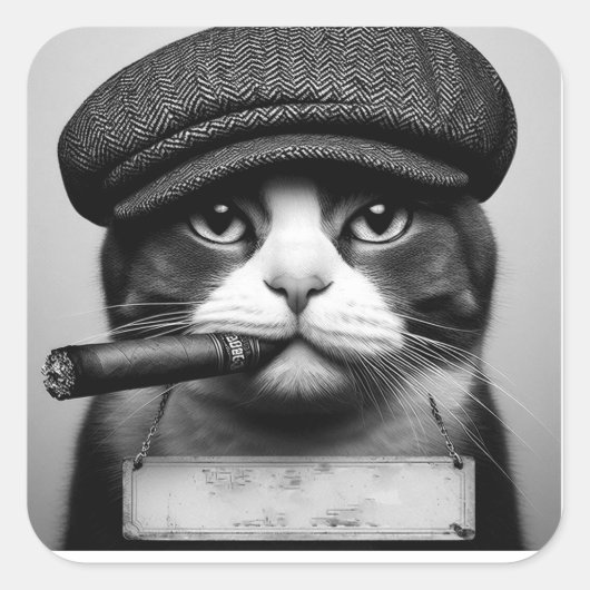 Gato bolchev vierkante sticker (Voorkant)