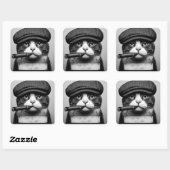 Gato bolchev vierkante sticker (Vel)